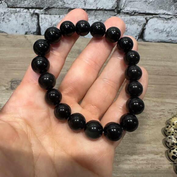 EUC Beaded Bracelet Set Black & Tan with Gift Box - Picture 3 of 11